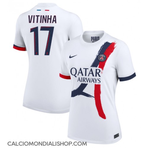 Maglie da calcio Paris Saint-Germain Vitinha #17 Seconda Maglia Femminile 2024-25 Manica Corta